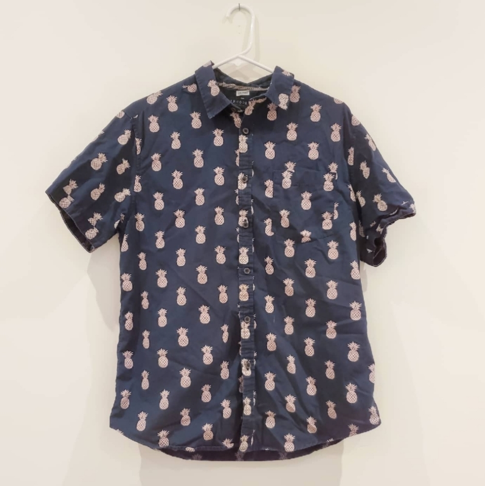 Zip Code Pineapple Slim Fit Button Down Shirt